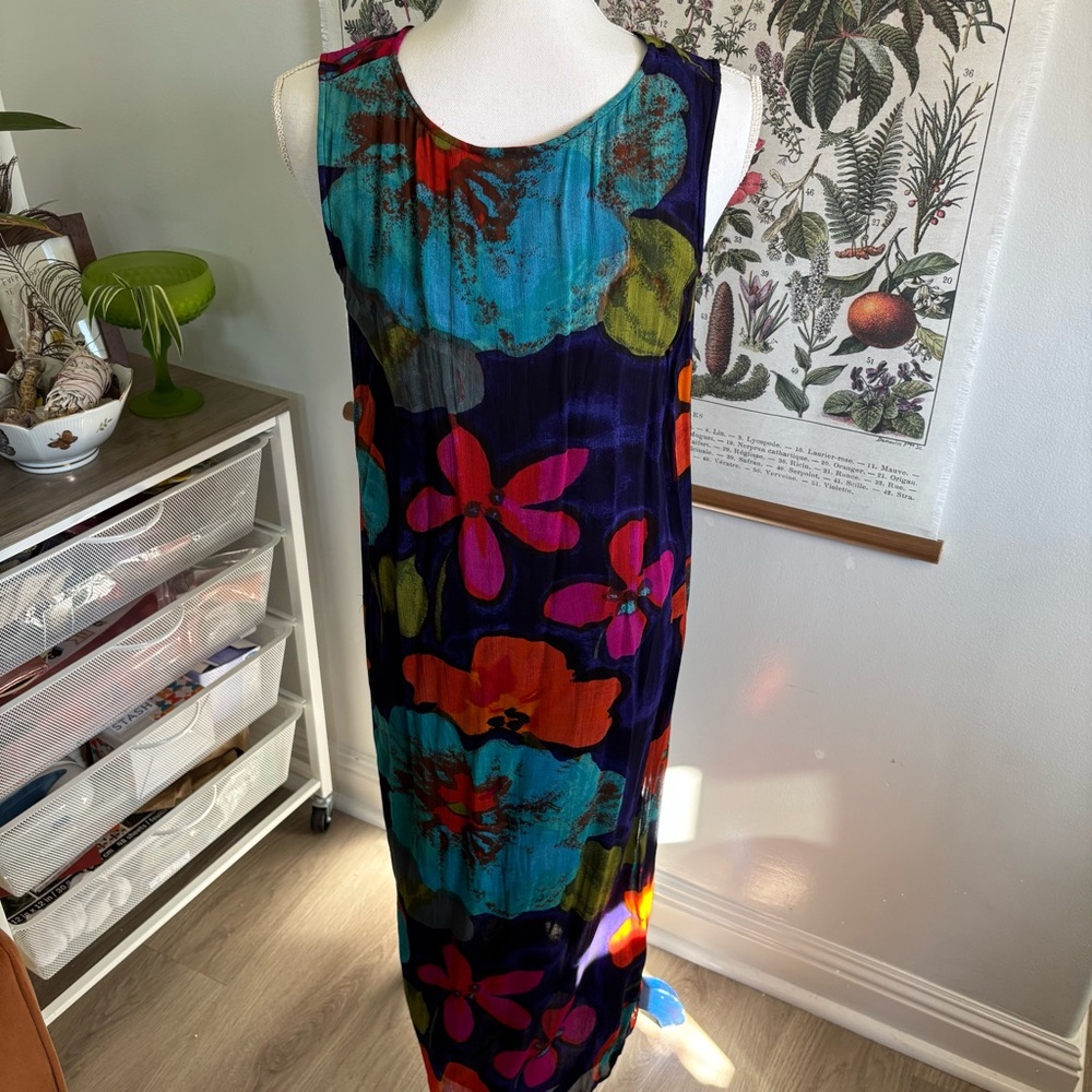 Vintage Multicolor Floral Dress - Picture 4 of 5